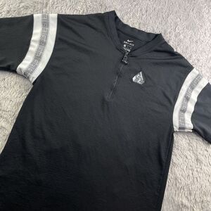 Nike Shirt Mens Medium Black White Gray Giannis Mesh Quarter Zip Greek Dri-Fit